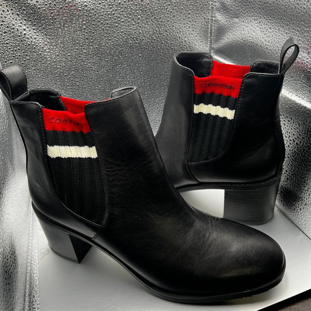 Calvin Klein black boots.
